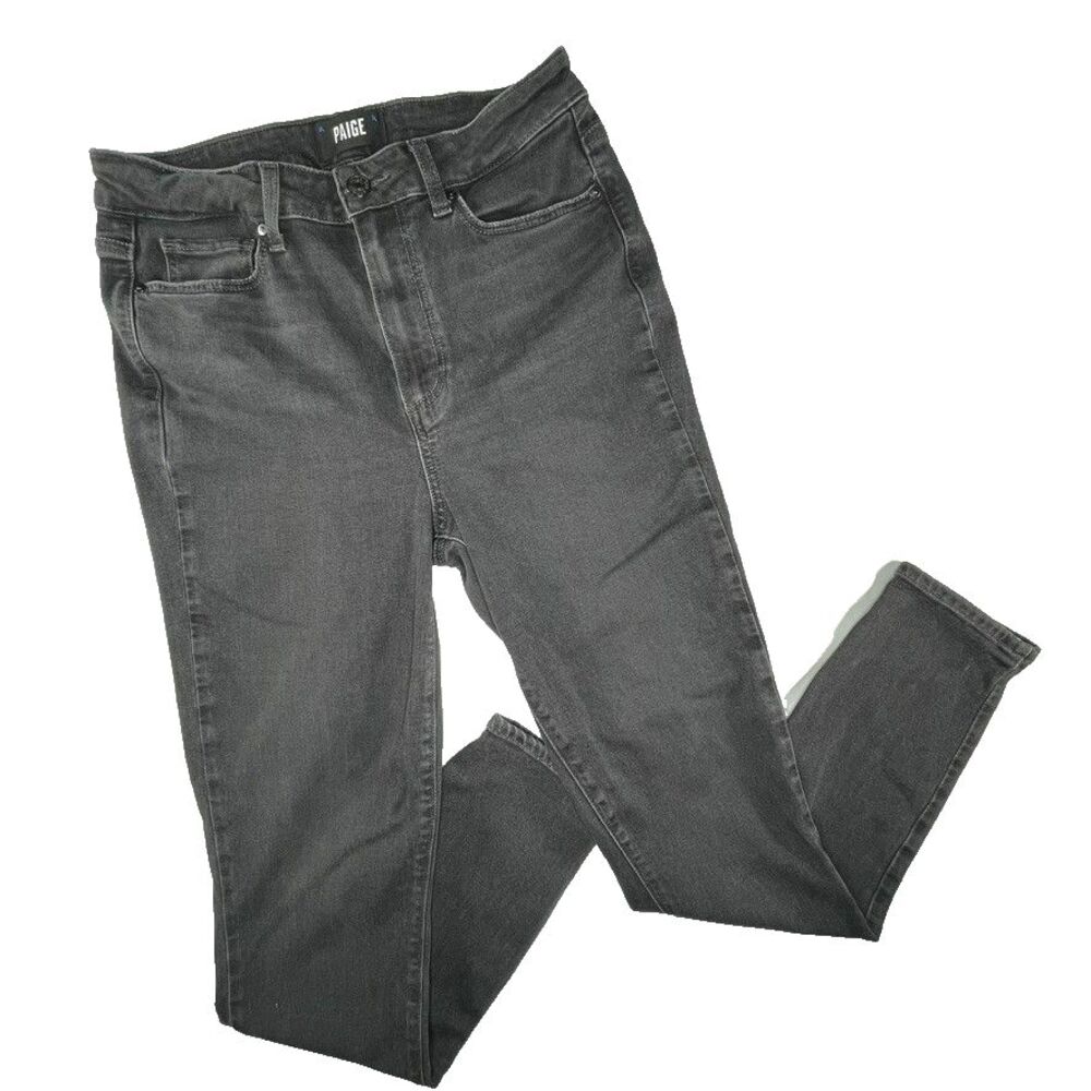 PAIGE Jeans Sz 28 Women's Margot Ankle Black Wash Comfort Stretch Spandex Pants - Picture 14 of 14